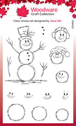 Woodware Clear Singles Bubble Snowmen 4 in x 6 in Stamp Set