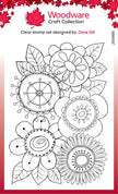 Woodware Clear Singles Petal Doodles All Bunched Up 4 in x 6 in Stamp Set