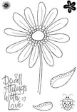 Woodware Clear Singles Petal Doodles With Love 4 in x 6 in Stamp Set