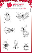 Woodware Clear Singles Bug Doodles 4 in x 6 in Stamp Set