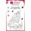 Woodware Clear Singles Bubble Birds Simone 4 in x 6 in Stamp Set