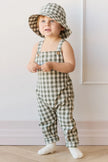 Organic Cotton Kingston Overall - Gingham Grape Leaf | Jamie Kay