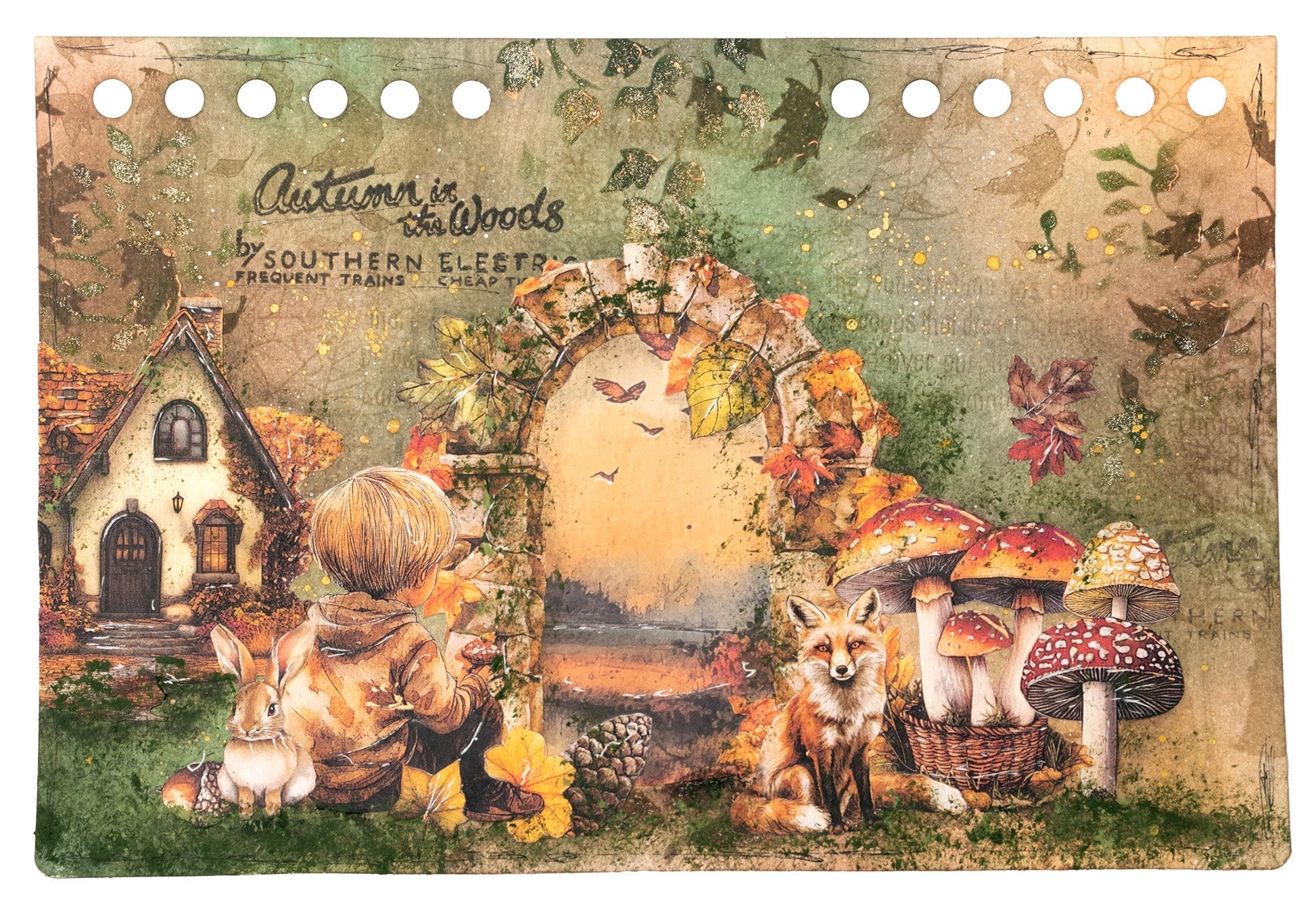 JMA Mask Autumn Pathway, 4 Masks Autumn In The Woods 1 Piece