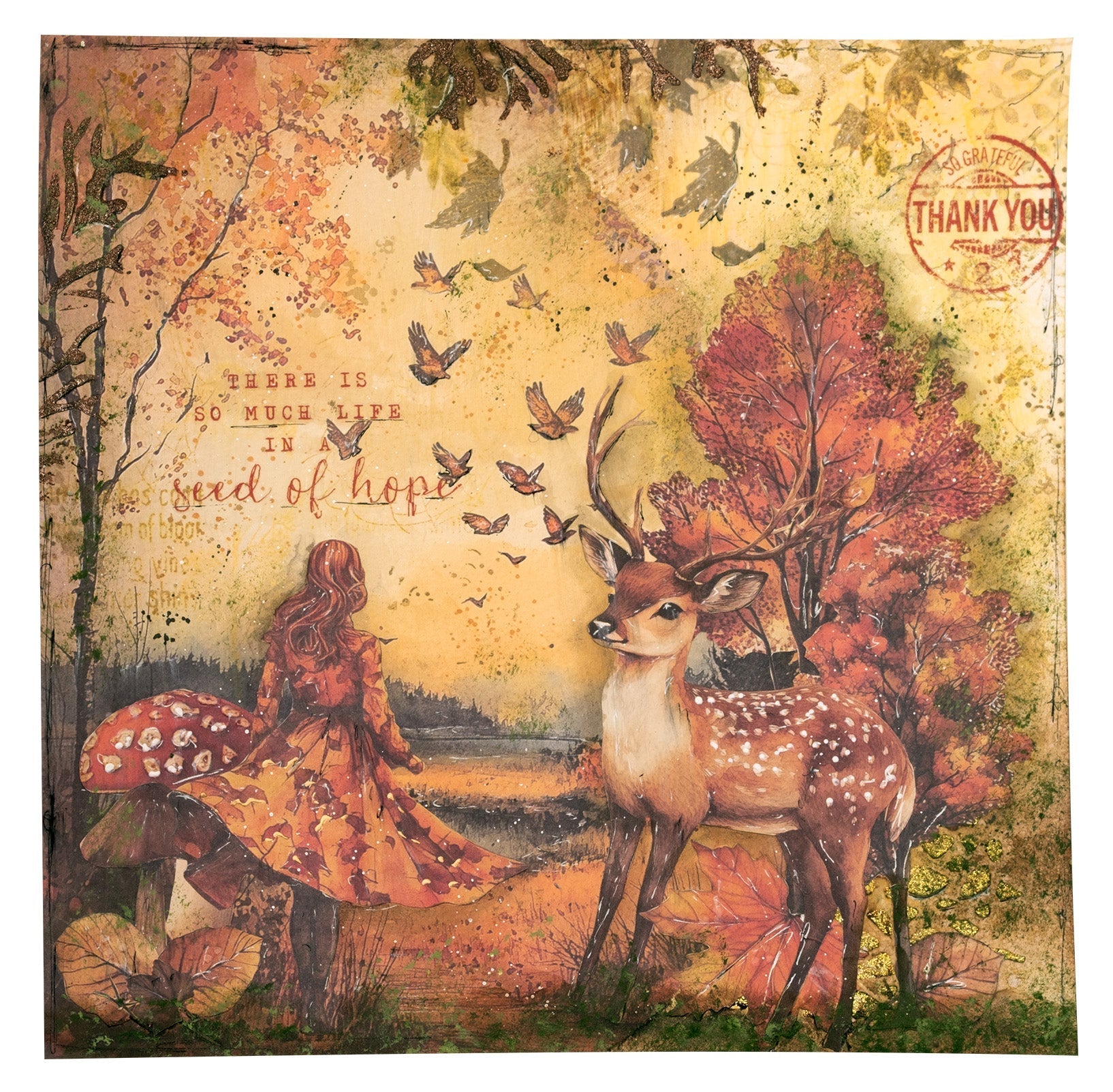 JMA Mask Autumn Pathway, 4 Masks Autumn In The Woods 1 Piece