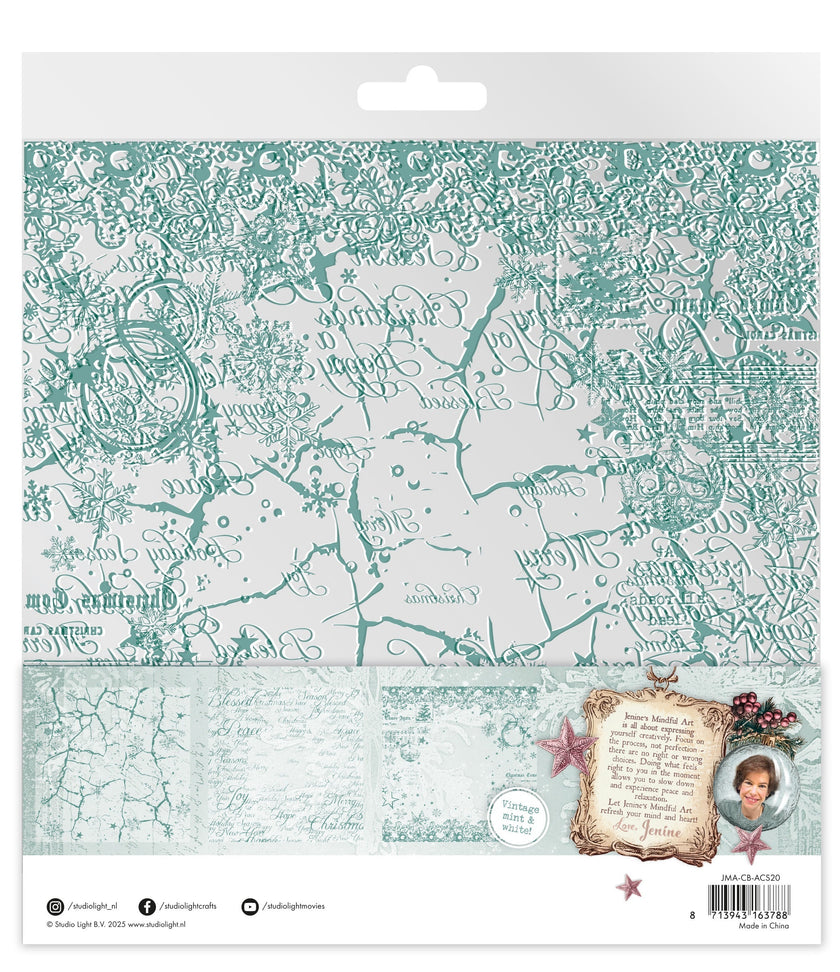 JMA Acetate Sheets White & Vintage Mint Christmas Blush 6 Sheets