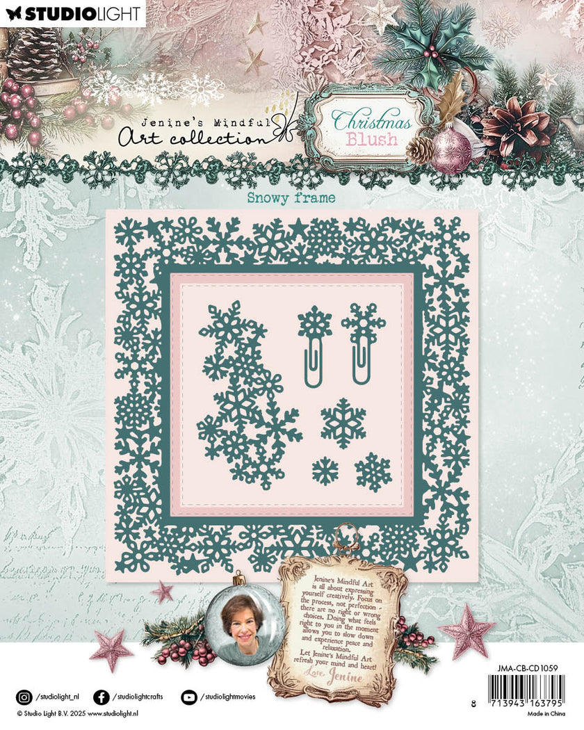 JMA Cutting Die Snowy Frame Christmas Blush 10 Pieces
