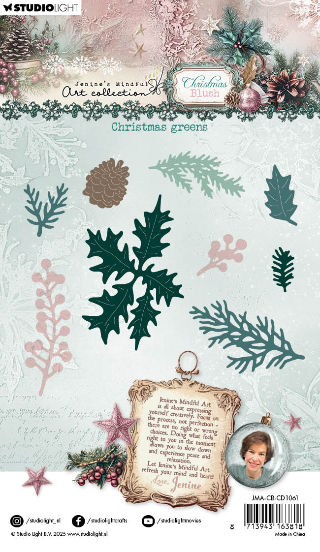 JMA Cutting Die Christmas Greens Christmas Blush 9 Pieces