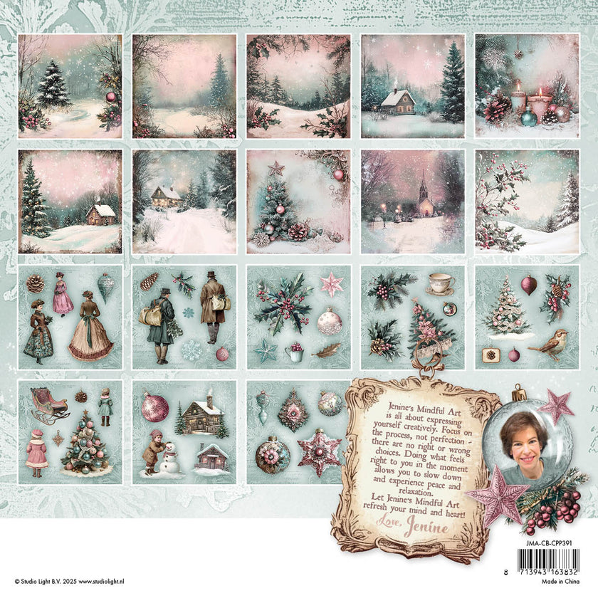 JMA Collage Paper Pad Backgrounds & Elements Christmas Blush 36 Sheets
