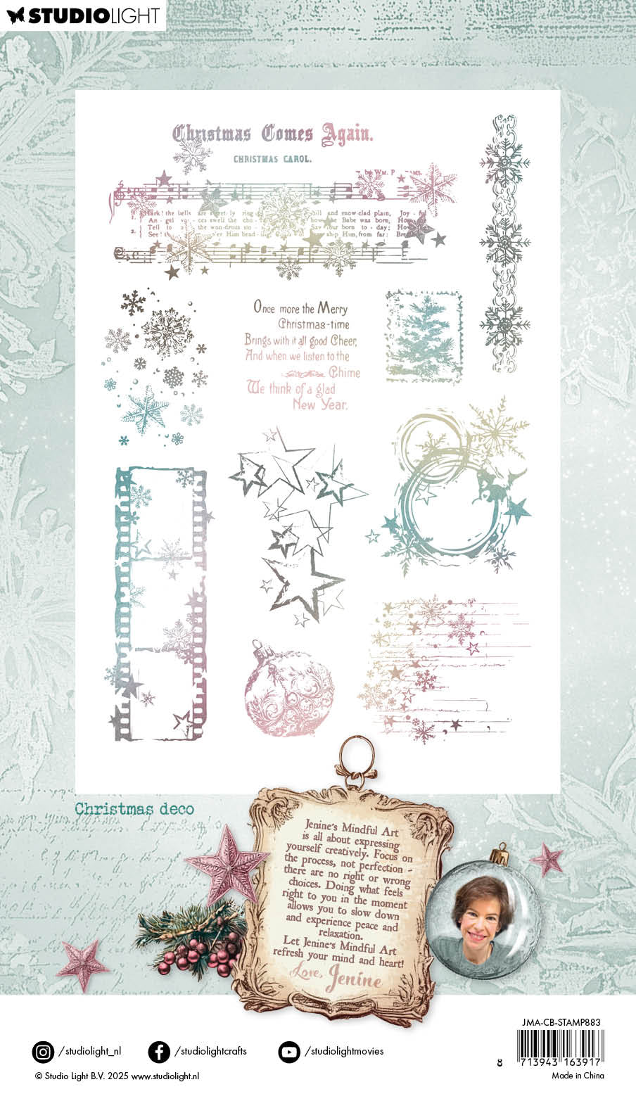 JMA Clear Stamp Christmas Deco Christmas Blush 10 Pieces