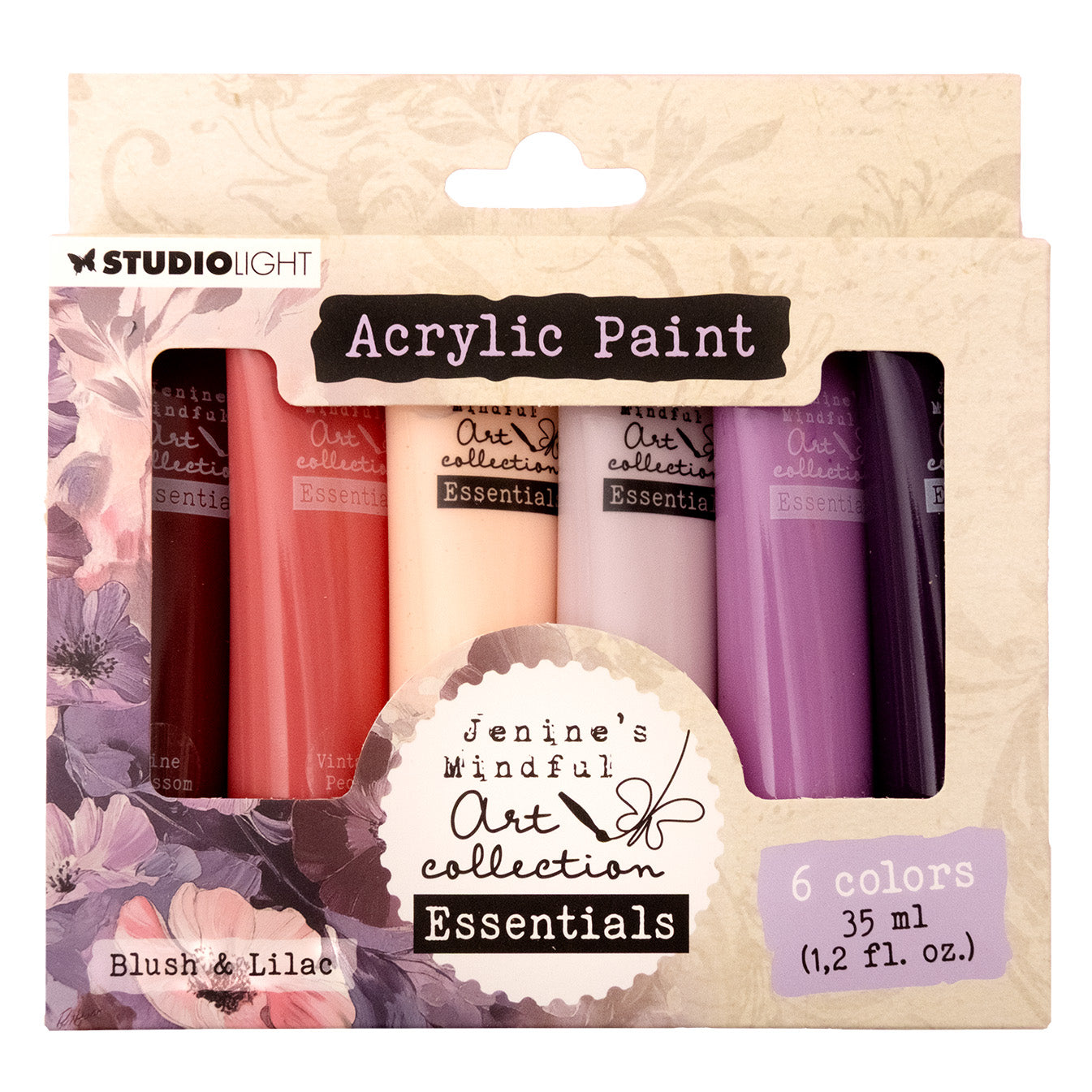JMA Acrylic Paint Blush & Lilac Essentials 172x154x25mm 6 Pieces