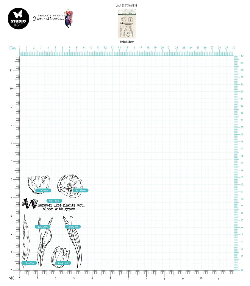 JMA Clear Stamp Tulip Elements Essentials 148x105x3mm 7 PC nr.338