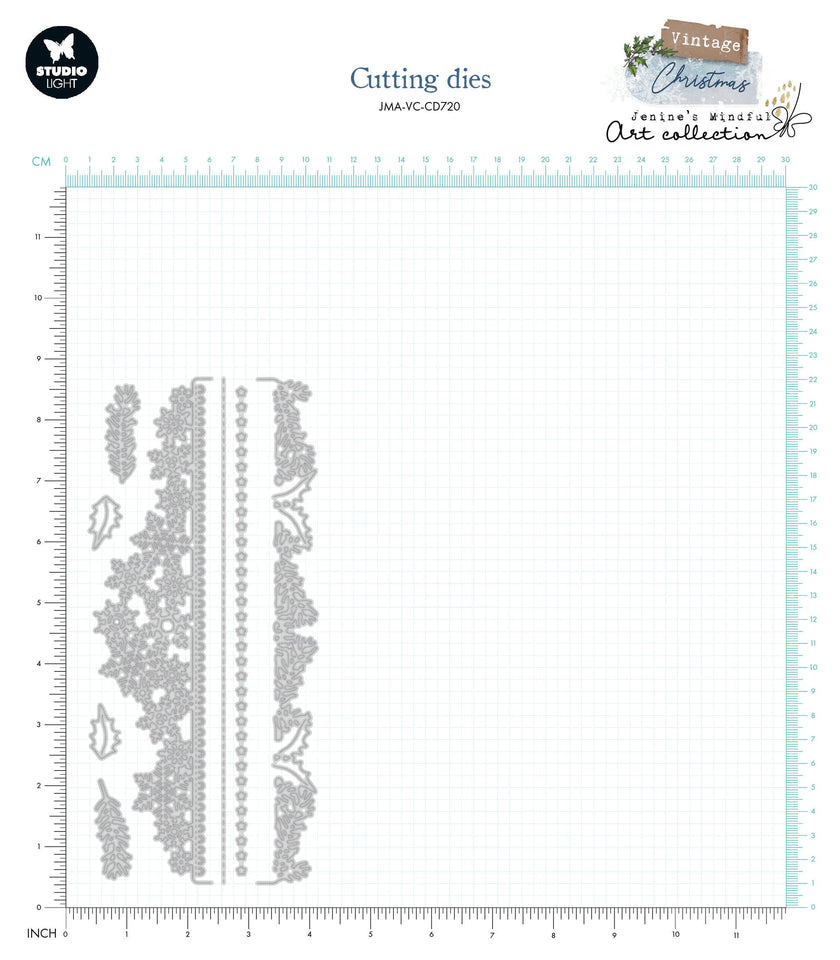 JMA Cutting Die Christmas Borders Vintage Christmas 95x210x1mm 8 PC nr.720