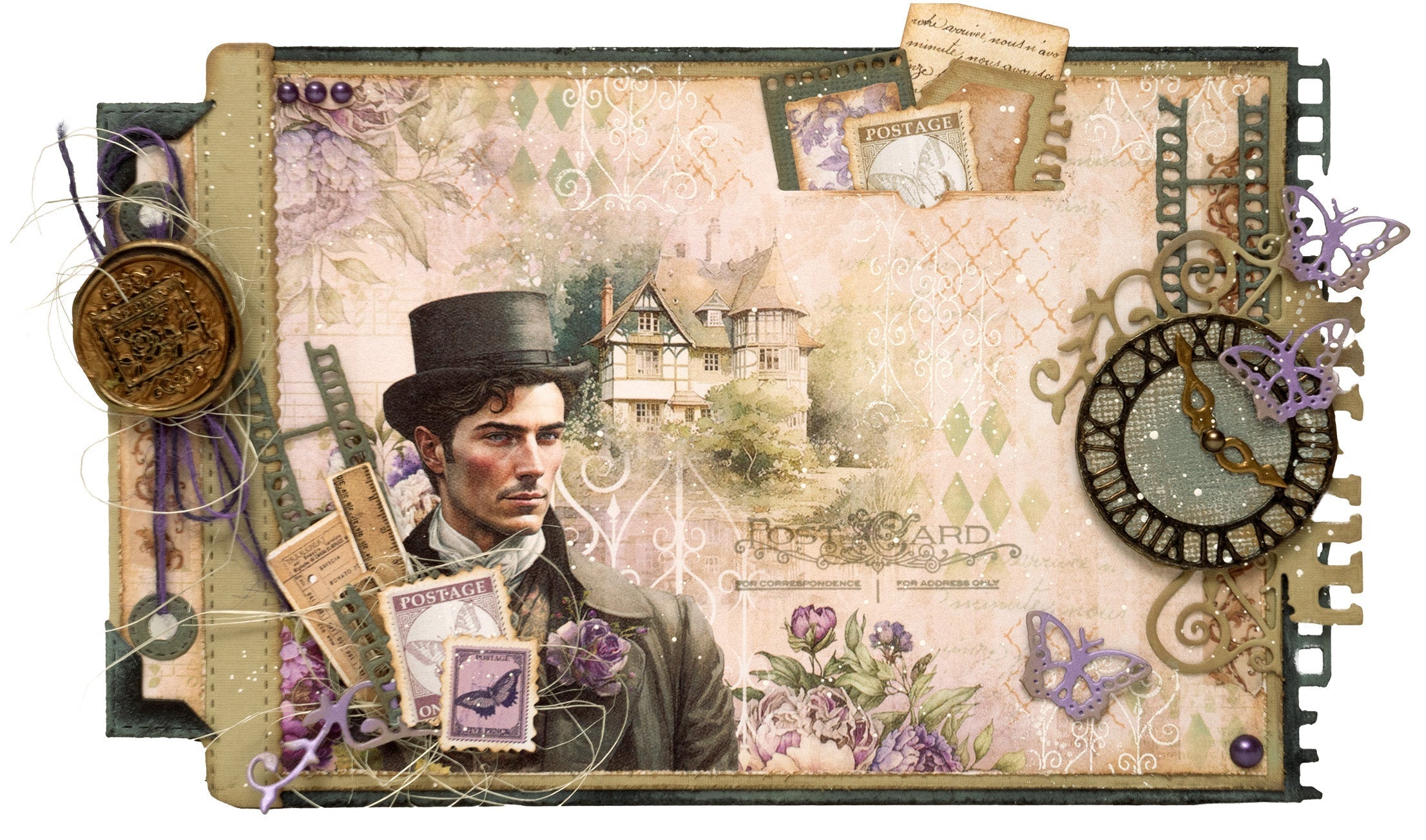 JMA Ribbon Organza & Hemp - Purples Victorian Dreams 4 PC