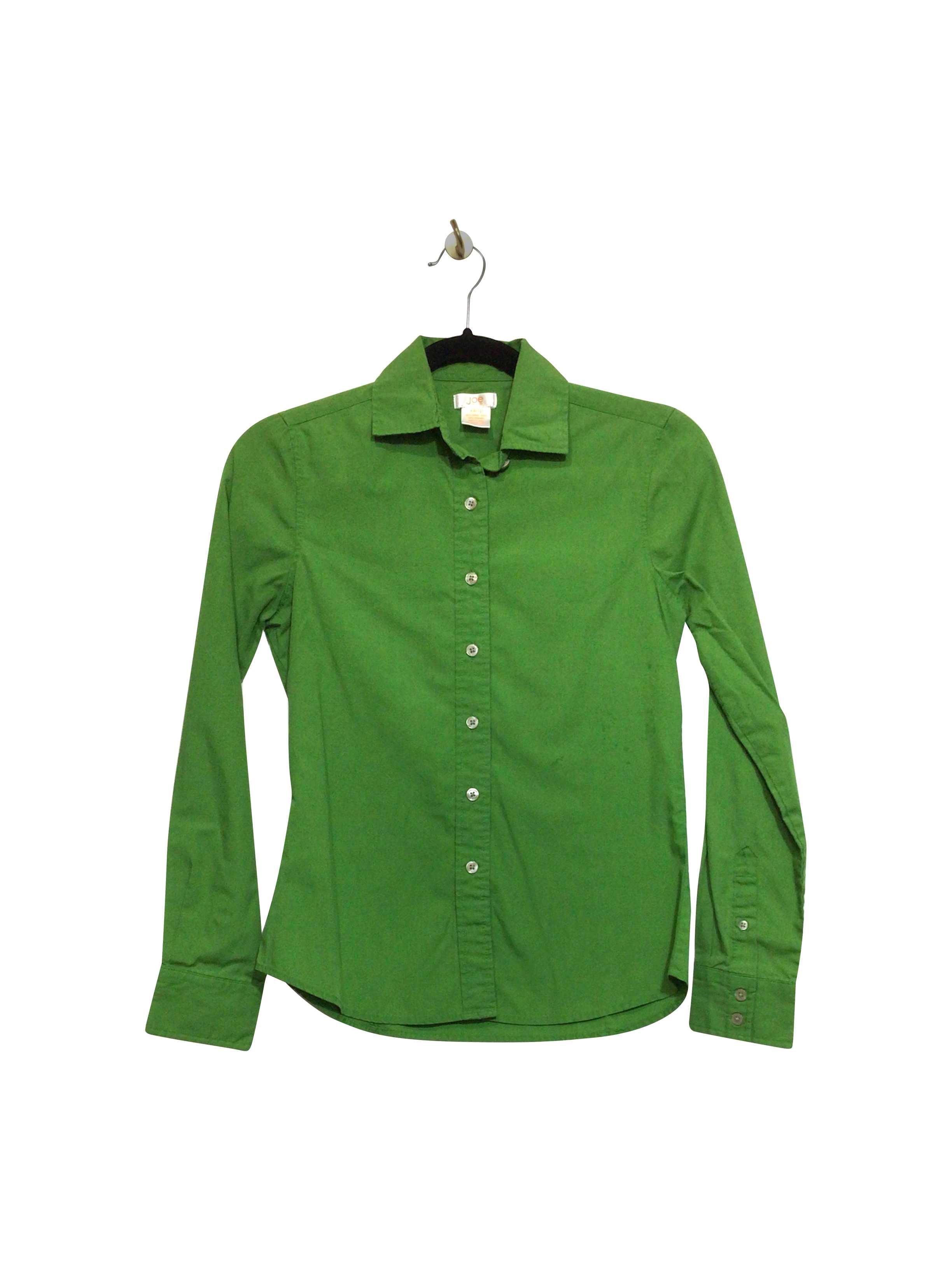 JOE FRESH Regular fit Button-down Top in Green  -  XS
