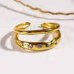 JORYA : Bague double bande ornée de zircons