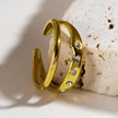 JORYA : Bague double bande ornée de zircons
