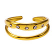JORYA : Bague double bande ornée de zircons