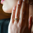 JORYA : Bague double bande ornée de zircons