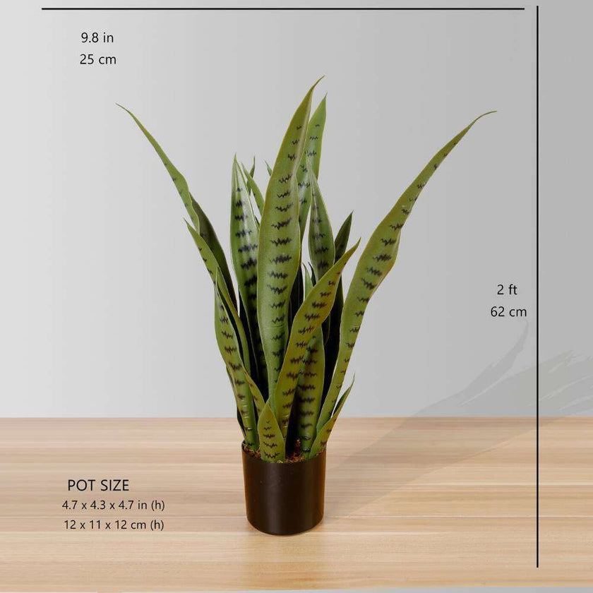 Jose Artificial Snake Sansevieria Dark Green Potted Plant 26