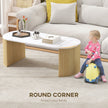 Cameron Modern Faux-Marble Coffee Table-Natural Wood