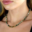 JULIETTA: Indian Agate Stones & Gold Beaded Chain Necklace