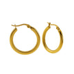 JUNKA Gold : Boucles d'oreilles à motif tressé, largeur moyenne, pour toutes les occasions.
