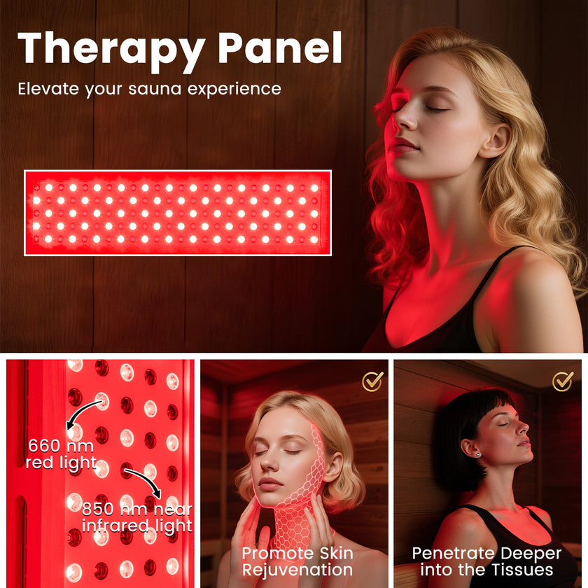 Mega Sale-NEW 2025 COSTWAY 3D Heat Far Infrared Corner Sauna (3–5 Person) – Canadian Hemlock Wood-Red Light Therapy+Near Infrared-Carbon & Mica Heaters,-Chromotherapy Lighting-Low EMF-Bluetooth Speakers