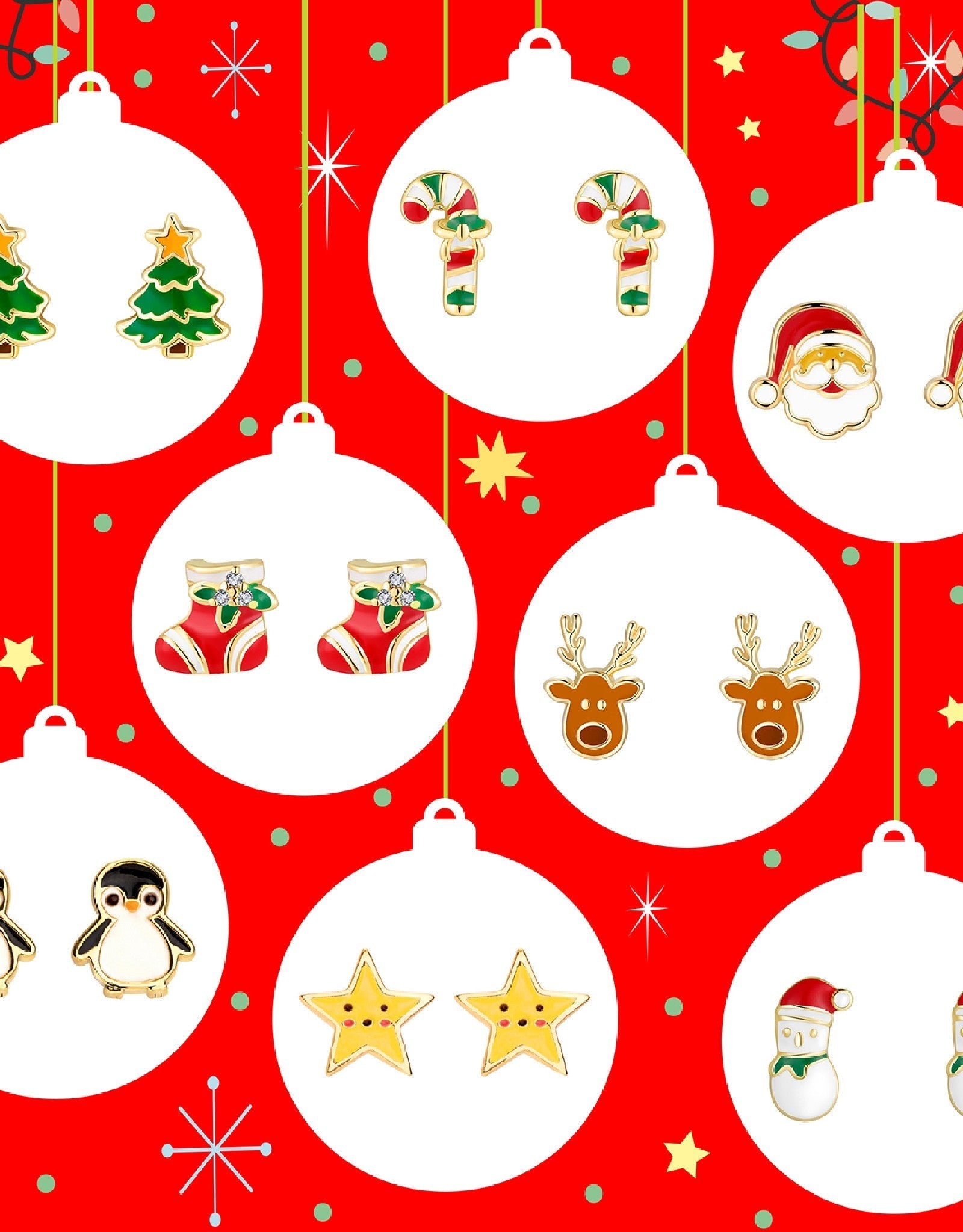 Enamel Stud Earrings - Snowman - Girl Nation