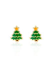 Boucles d'oreilles en émail - Sapin de Noël - Girl Nation