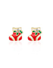 Boucles d'oreilles en émail - Bas de Noël - Girl Nation