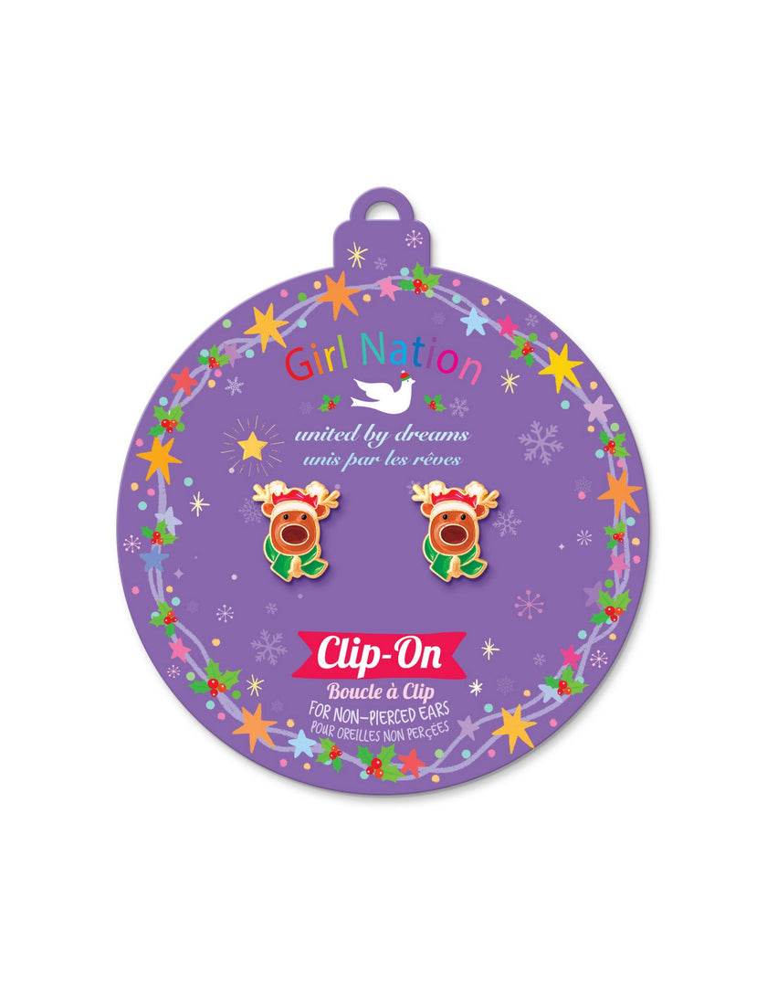 Enamel Clip-On Earrings - Happy Christmas tree - Girl Nation