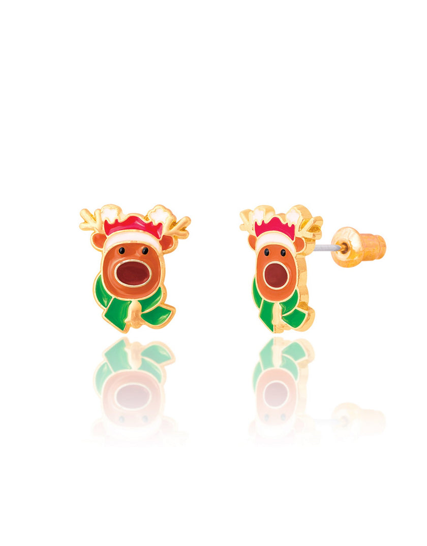 Enamel Stud Earrings - Snowman Wonderland - Girl Nation