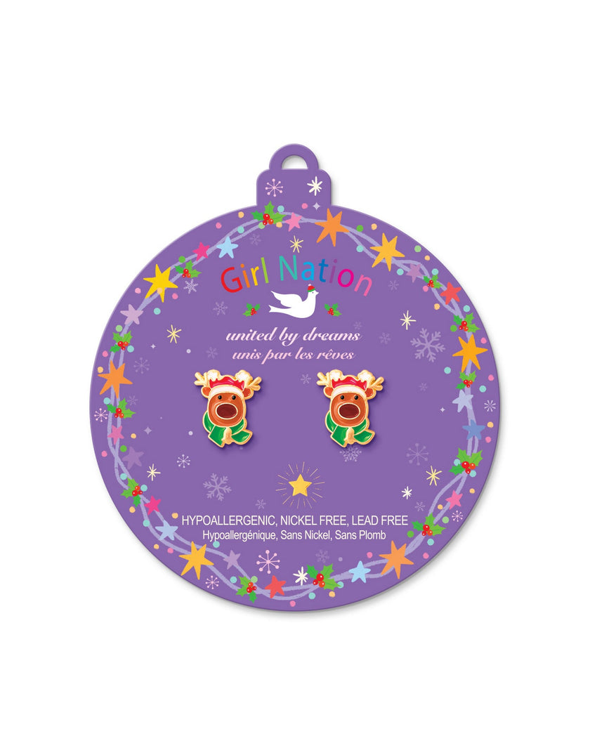 Enamel Stud Earrings - Snowman Wonderland - Girl Nation