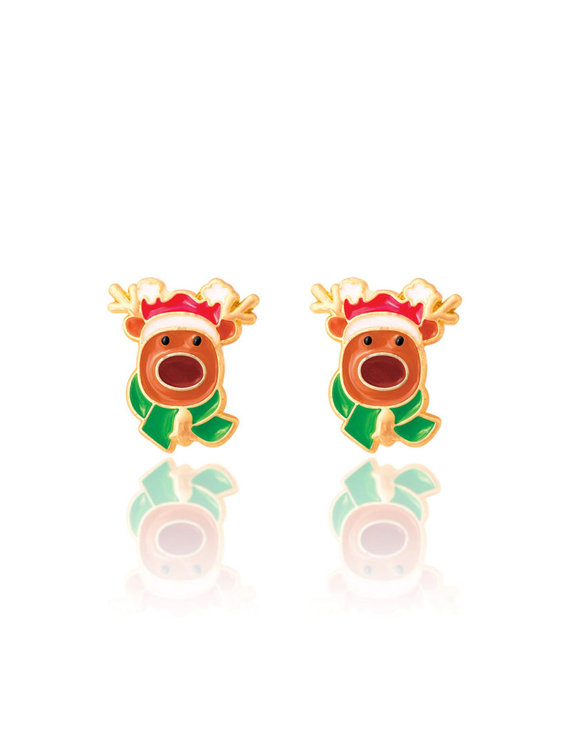 Enamel Stud Earrings - Snowman Wonderland - Girl Nation