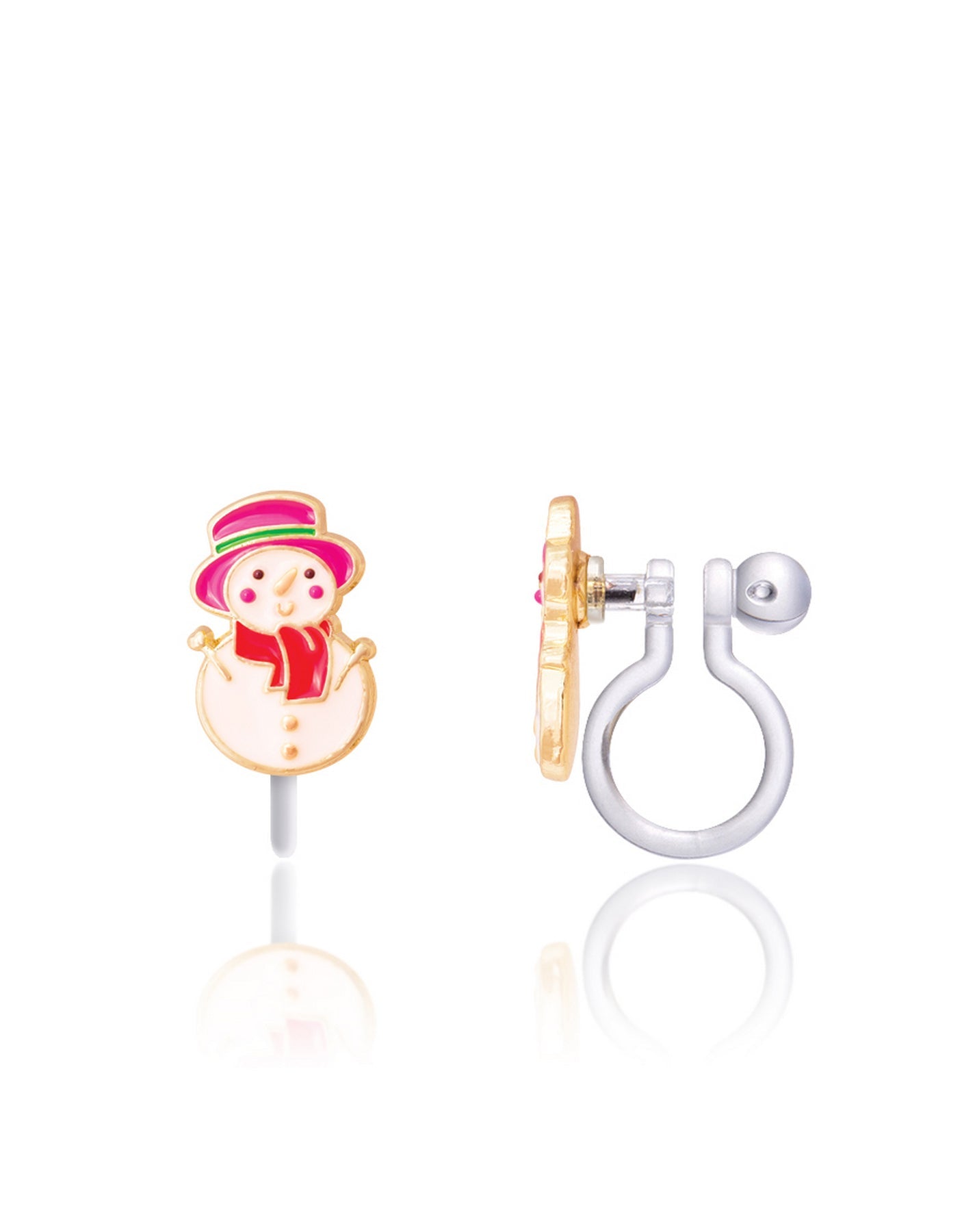 Enamel Clip-On Earrings - Snowman Wonderland - Girl Nation