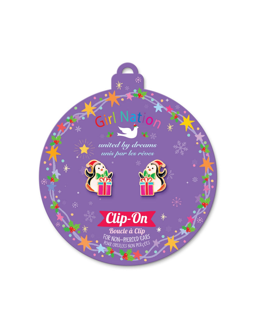 Enamel Clip-On Earrings - Happy Christmas tree - Girl Nation