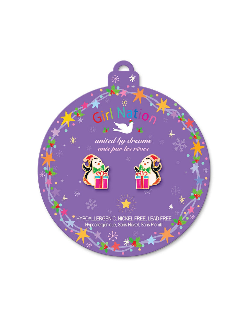 Enamel Stud Earrings - Snowman Wonderland - Girl Nation