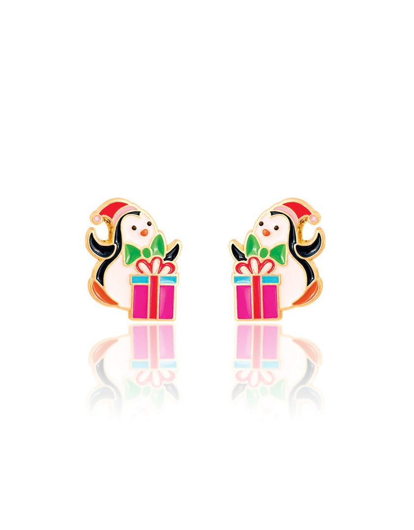 Enamel Stud Earrings - Snowman Wonderland - Girl Nation