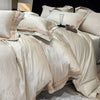 Royal Retreat Floral Jacquard Patchwork 800 TC Duvet Set - Cream
