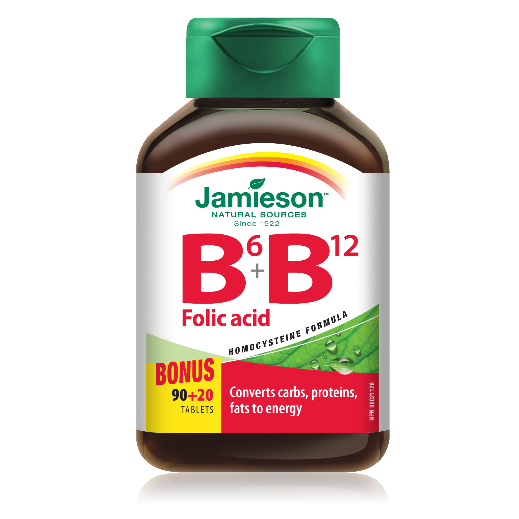 Jamieson Vitamin B6+B12+Folic Acid 90's+20's Free