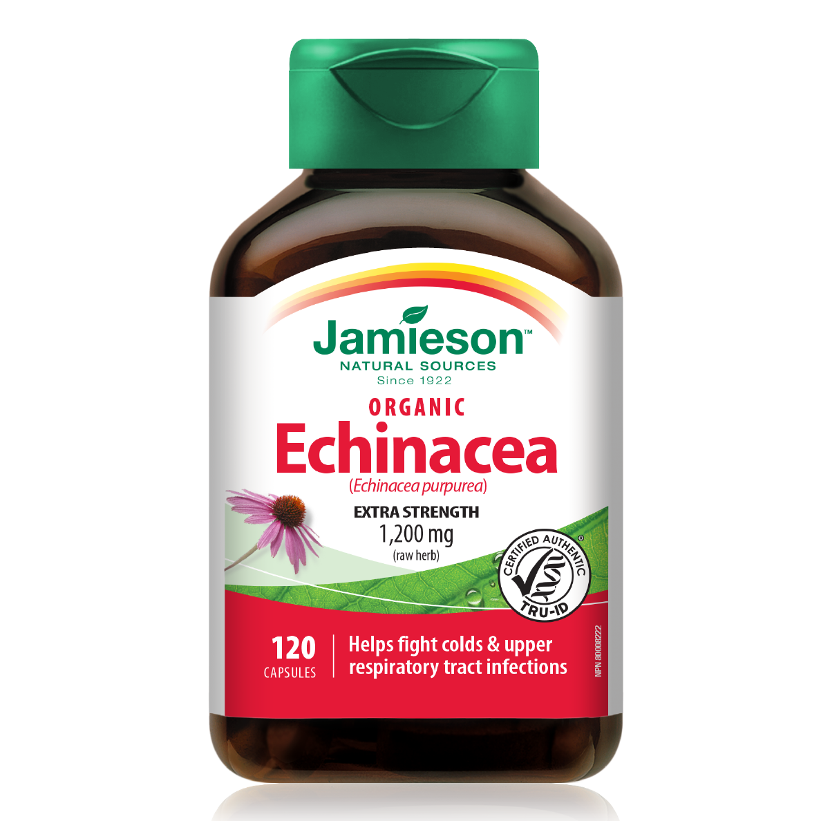 Jamieson Organic Echinacea (Echinacea purpurea) 1,200mg 120's