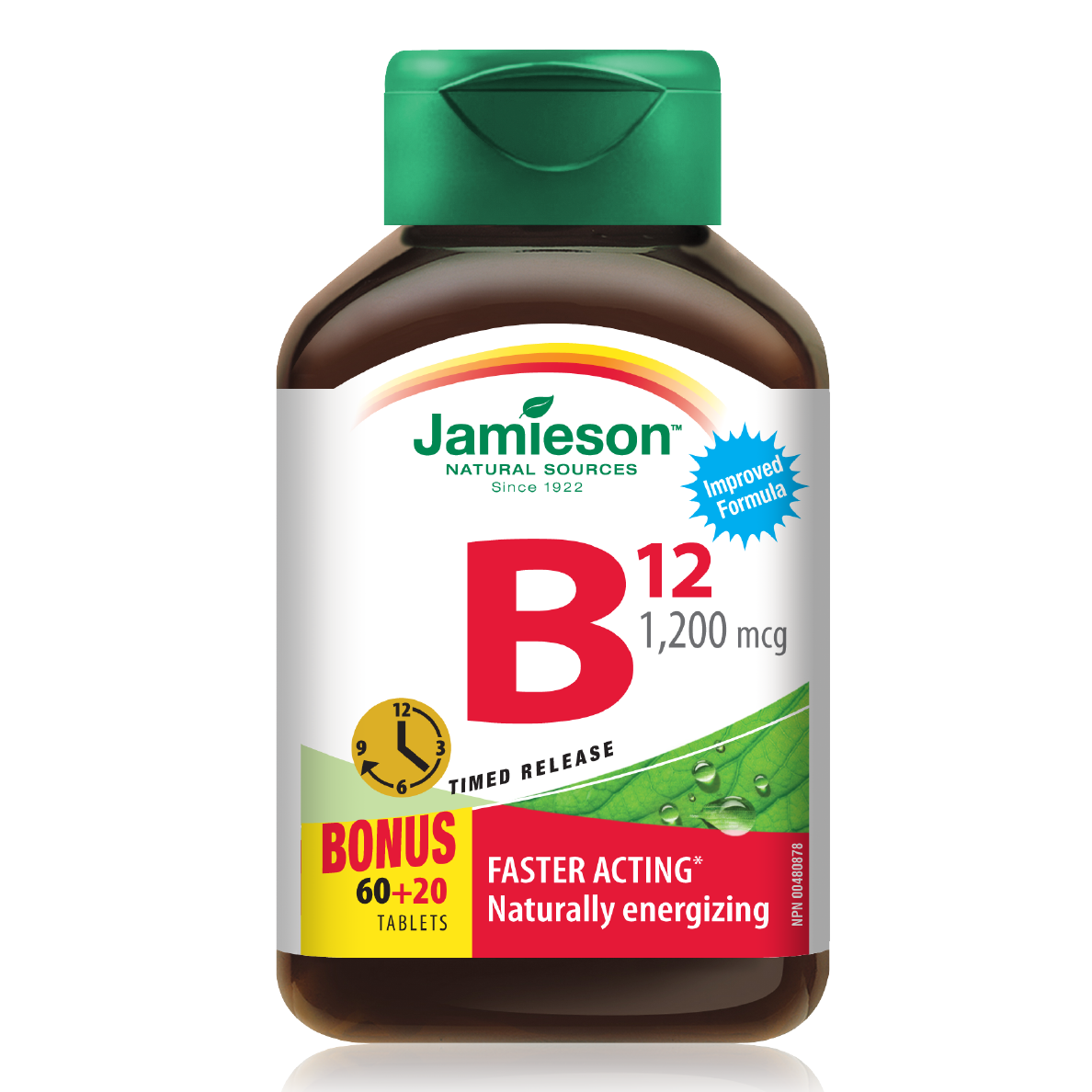 Jamieson Vit. B12 1200mcg Time Release 60's+20's Free