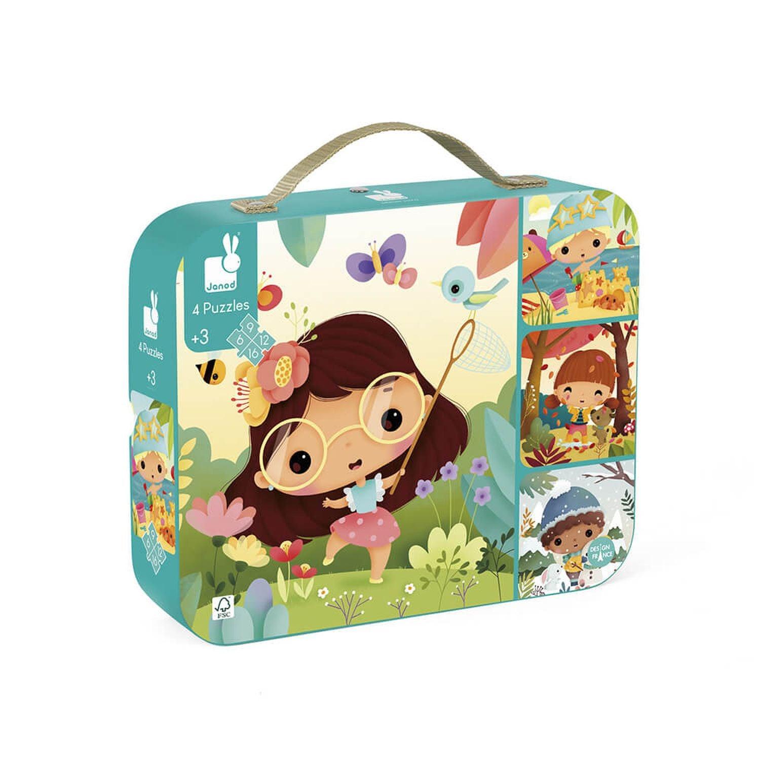 Janod - 4 in 1 Progressive Puzzles - Seasons