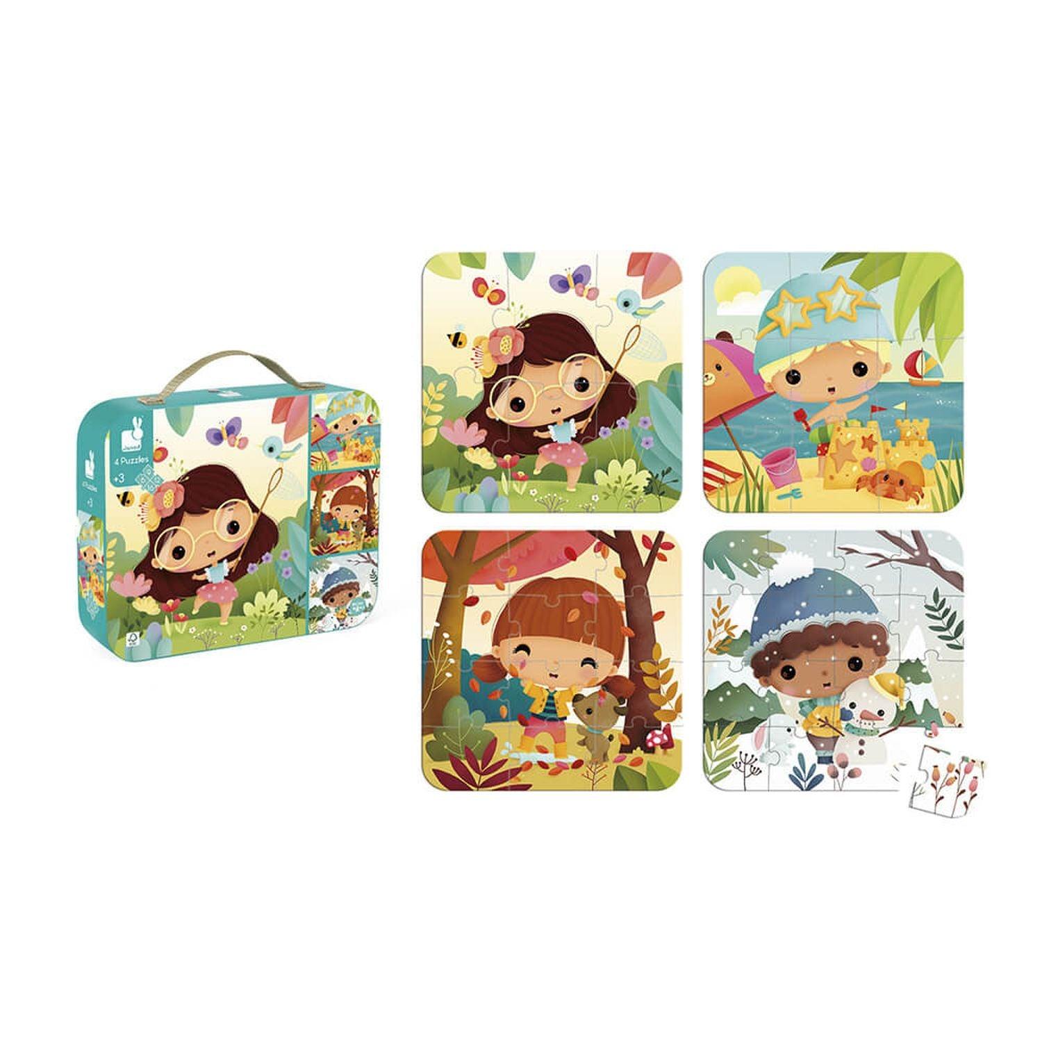 Janod - 4 in 1 Progressive Puzzles - Seasons