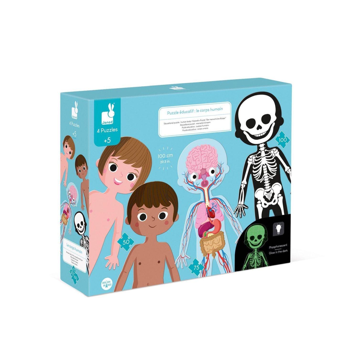 Janod - 4in 1 Educational Puzzle - Human Body