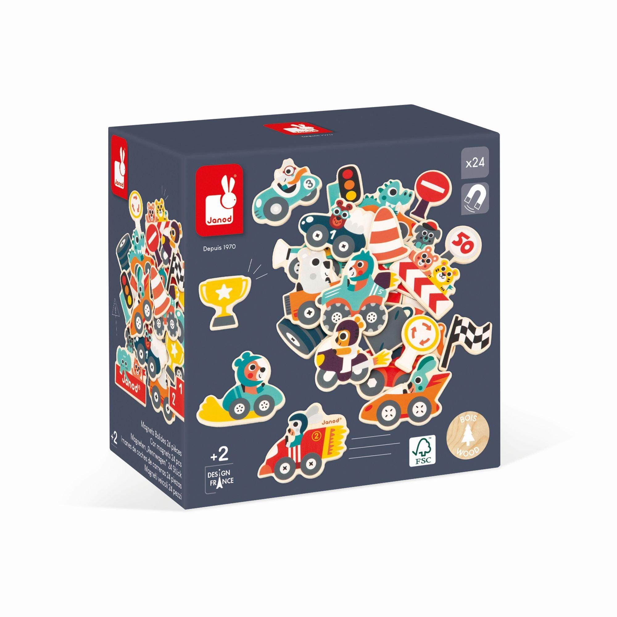 Janod - Car Magnets 24 Pcs