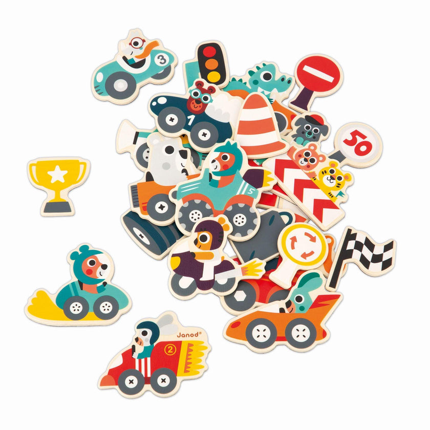 Janod - Car Magnets 24 Pcs