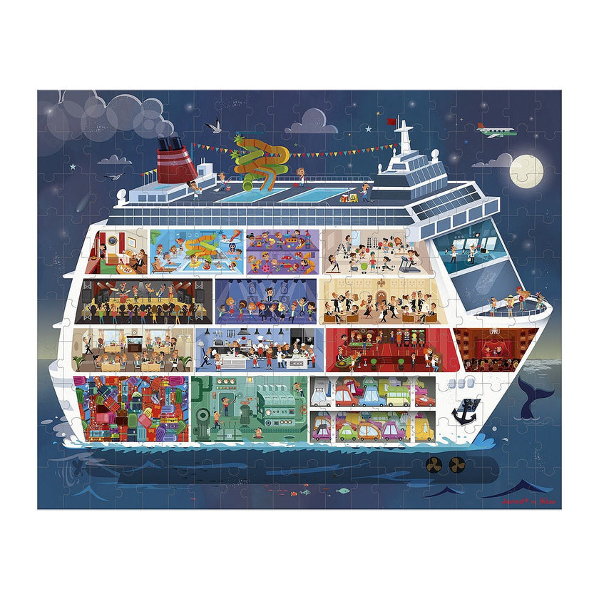Janod - Cruise Ship - 2 Puzzles (100 & 200-Piece Puzzle)
