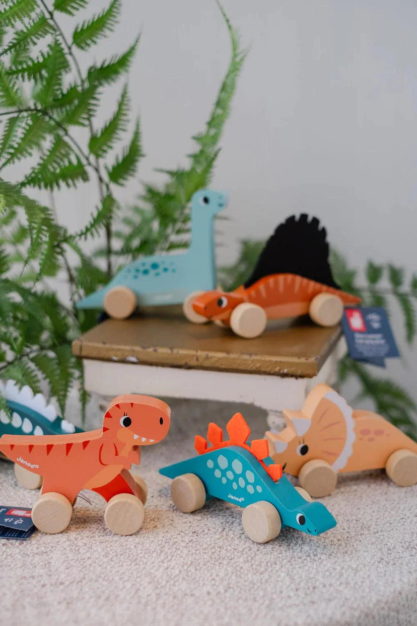 Janod - Dino - Push - Along Dinos- Assorted