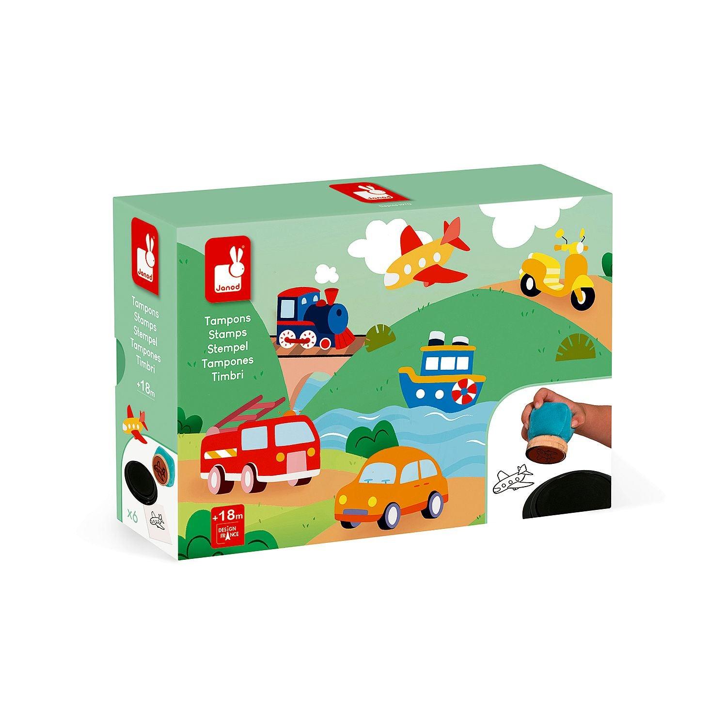 Janod - Fabric Stamps - Vehicles